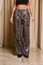 Σετ σακάκι - παντελόνι με παγιέτες snake print