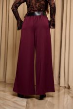 Παντελόνι με πιέτες μπροστά και ζώνη βουργουνδί - Image 6