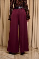 Παντελόνι με πιέτες μπροστά και ζώνη βουργουνδί - Image 7