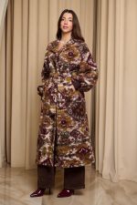 Παλτό μακρύ με ζώνη εμπριμέ - Image 5