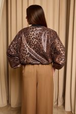 Τζάκετ bomber με παγιέτες σε animal print - Image 10