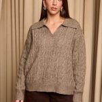 Μπλούζα πλεκτή με γιακά πούρο