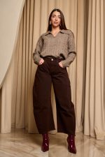 Μπλούζα πλεκτή με γιακά πούρο - Image 2