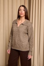 Μπλούζα πλεκτή με γιακά πούρο - Image 6