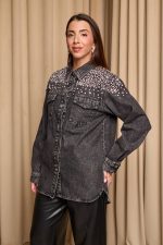 Πουκάμισο τζιν γκρι με πέτρες - Image 4