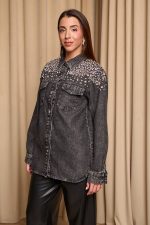 Πουκάμισο τζιν γκρι με πέτρες - Image 5