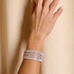 Βραχιόλι cuff με σειρές από στρας ασημί