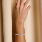 Βραχιόλι με baguette ζιργκόν ασημί