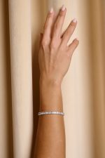 Βραχιόλι με baguette ζιργκόν ασημί - Image 2