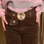 Ζώνη ελαστική με χρυσές λεπτομέρειες και τόκα καφέ