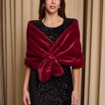 Γούνα συνθετική ετόλ βουργουνδί