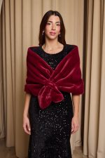 Γούνα συνθετική ετόλ βουργουνδί