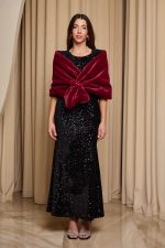 Γούνα συνθετική ετόλ βουργουνδί - Image 2