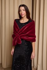 Γούνα συνθετική ετόλ βουργουνδί - Image 4