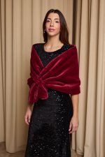 Γούνα συνθετική ετόλ βουργουνδί - Image 5