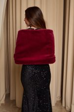 Γούνα συνθετική ετόλ βουργουνδί - Image 6