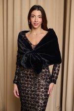 Γούνα συνθετική ετόλ μαύρη