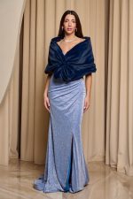 Γούνα συνθετική ετόλ midnight blue - Image 2