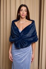 Γούνα συνθετική ετόλ midnight blue - Image 3