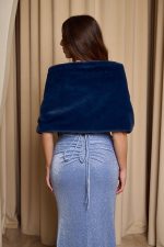 Γούνα συνθετική ετόλ midnight blue - Image 6