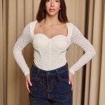 Μπλούζα κορσές πλεκτή εκρού