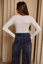 Μπλούζα κορσές πλεκτή εκρού - Image 6