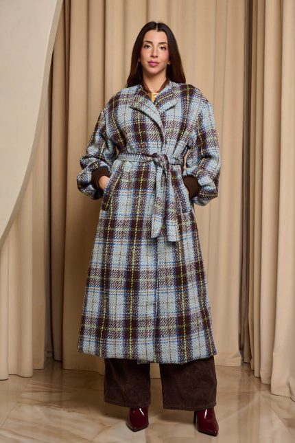 Παλτό tweed καρό