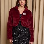 Γούνα συνθετική crop βουργουνδί