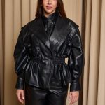 Τζάκετ δερματίνη μαύρο