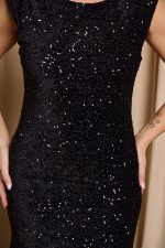 Φόρεμα maxi velvet με παγιέτα και ανοιχτή πλάτη - Image 6