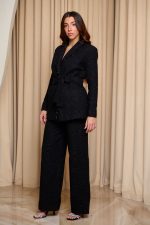 Κοστούμι tweed με lurex λεπτομέρεια μαύρο - Image 3