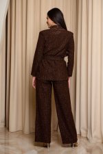 Κοστούμι tweed με lurex λεπτομέρεια καφέ - Image 6