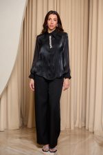 Σετ πουκάμισο - παντελόνι μαύρο - Image 2