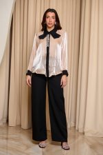 Σετ πουκάμισο - παντελόνι μπεζ-μαυρο - Image 2