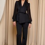 Κοστούμι με διακοσμητικές χάντρες μαύρο