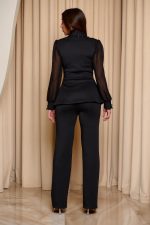 Κοστούμι με διακοσμητικές χάντρες μαύρο - Image 5