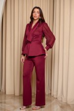 Κοστούμι με διακοσμητικές χάντρες βουργουνδί - Image 4