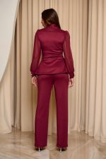 Κοστούμι με διακοσμητικές χάντρες βουργουνδί - Image 5