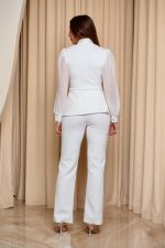 Κοστούμι με διακοσμητικές χάντρες λευκό - Image 5