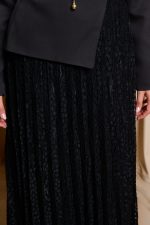 Φόρεμα maxi με δαντέλα και χρυσή λεπτομέρεια μαύρο - Image 7