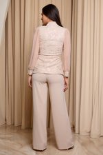 Κοστούμι με χρυσό print μπεζ - Image 5