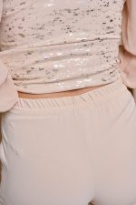 Κοστούμι με χρυσό print μπεζ - Image 8