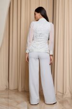 Κοστούμι με χρυσό print λευκό - Image 6