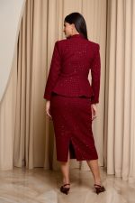 Σετ ταγιέρ tweed βουργουνδί - Image 5