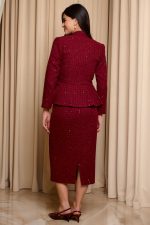 Σετ ταγιέρ tweed βουργουνδί - Image 6