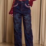 Παντελόνι τζιν με διακοσμητικές πέτρες μπλε