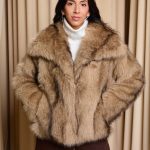 Γούνα κοντή συνθετική μπεζ