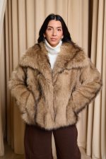 Γούνα κοντή συνθετική μπεζ