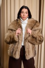 Γούνα κοντή συνθετική μπεζ - Image 3