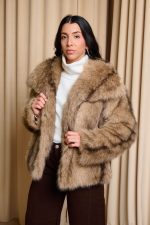 Γούνα κοντή συνθετική μπεζ - Image 5